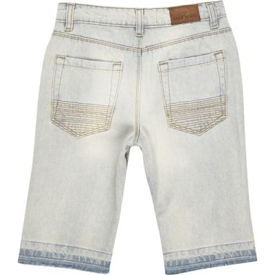 Boys faded distressed raw hem denim shorts